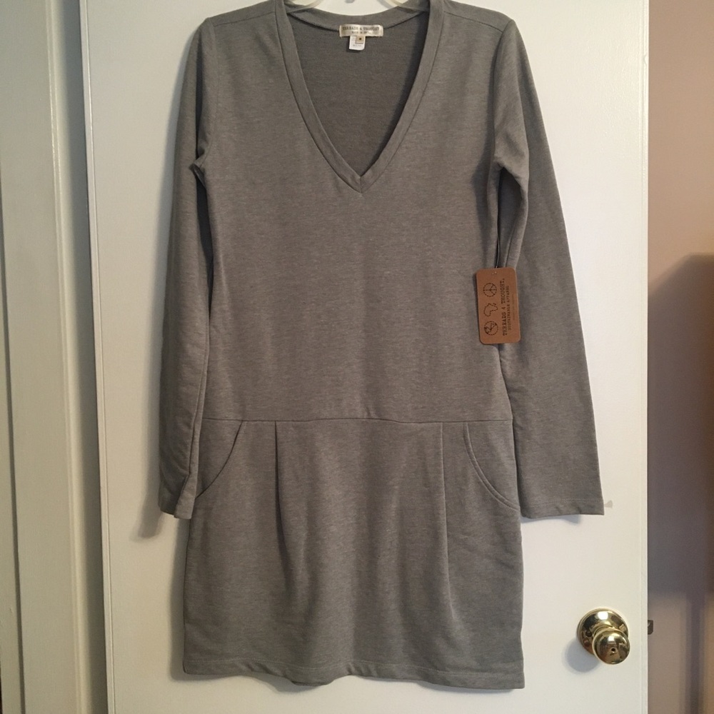 Threads 4 Thought Grey Dress with Pockets Size Small